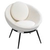 Storied Home Wood and Marble Trestle End Table White/Walnut: Modern Art-Inspired, Minimalist Design, Easy Tool-Free Assembly - 2 of 4