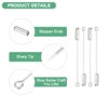 Unique Bargains Brooch Stick Pins Copper Long Needle with Stopper Ends for DIY 50 Pcs Bright Silver - 2 of 4