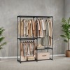 Clothes Rack with Shelves and Hanging Rods Portable Freestanding Closet Organizer for Bedroom Cloakroom 54.3 x 16.9 x 71.7 InClothing Storage Black - 4 of 4