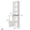 70 Inch Bathroom Storage Cabinet Tall Narrow Storage Cabinet with Open Shelves Natural/White - 2 of 4