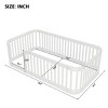 Twin Size Floor Bed with Fence Rails, Toddler Bed with Rounded Corners for Safety, Wood Frame Bed with MDF Construction-Baofuwish - 4 of 4