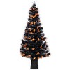 Northlight 8-Function Fiber Optic Artificial Pine Potted Halloween Tree - 5' - Black - Orange and Purple LED - 4 of 4