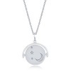 Bella Silver Sterling Silver Moon & Stars ' I Love You to the Moon and Back' Spinning Disc Necklace - Silver - 16+2 Inch - 2 of 3