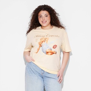 Women's Sabrina Short Sleeve Graphic T-Shirt - Light Yellow - 1 of 3