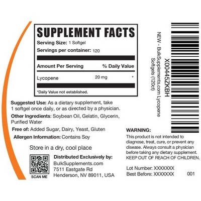BulkSupplements Lycopene Softgels