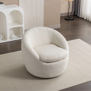 Homy Casa Modern Swivel Accent Chair with Boucle Upholstery for Living Room or Bedroom - 1 of 4