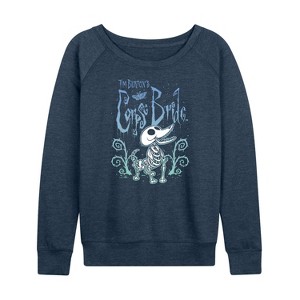 Women's - Corpse Bride - Scraps Lightweight French Terry Wide Neck Long Sleeve Shirt - 1 of 4