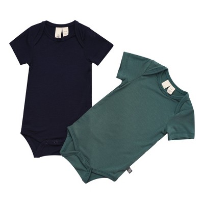 Kyte Baby 2-Pack Short Sleeve Bodysuit in Navy and Emerald
