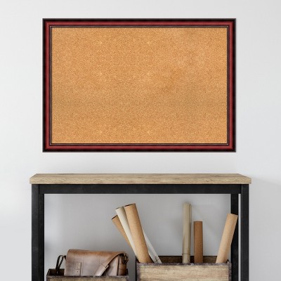 Rubino Cherry Scoop Wood Framed Natural Cork Bulletin Board