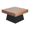 Modern Square Coffee Table for Living Room 31.5 Inch, Brown Wood Grain Top & Black Base, Mid-Century Farmhouse Style Center Accent Table - 4 of 4