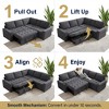 Dyonery 5-Seat Modular Sectional Sofa Bed for Small Spaces, L-Shaped Couch with Pull Out Bed, Storage, USB Ports & Recliner - 3 of 4