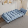 57" Blue Sofa Soft Two Armrests Throw Pillow Pillow Comfortable Fit Apartment Bedroom Small Space - 3 of 4