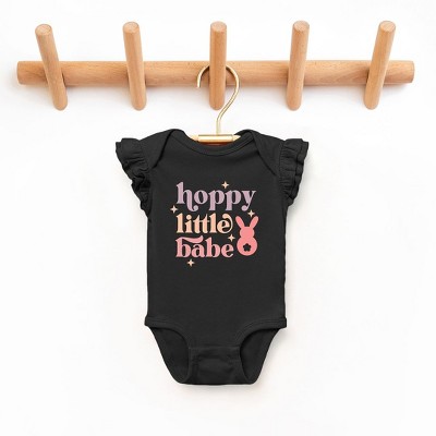 The Juniper Shop Hoppy Little Babe Baby Flutter Sleeve Bodysuit