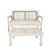 Moda Furnishings 2 - Piece Acacia Wood Patio Outdoor Conversation Set With Beige Cushions - 4 of 4