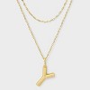 14K Gold Dipped Cubic Zirconia Duo Initial Multi-Strand Necklace - A New Day™ Gold - 2 of 4