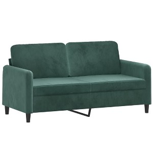 vidaXL 2-Seater Sofa Dark Green 55.1" Velvet - 1 of 4