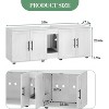 Double Cage Cat Litter Box Enclosure Furniture – Hidden Wooden Enclosed House for 2 Cats, 55" L x 17.7" W x 22.5" H – Discreet Odor-Control Design - 4 of 4