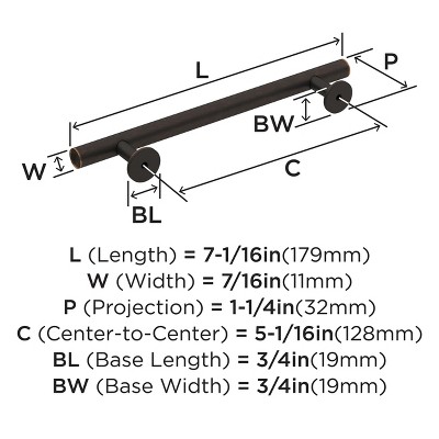 Oil Rubbed Bronze Modern Cabinet Drawer Pull Bar