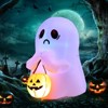 Tangkula 4 FT Halloween Inflatable Decoration, Colorful Inflatable Ghost with Pumpkin Lantern Built-in Flashing LED Lights & Waterproof Air Blower - 2 of 4