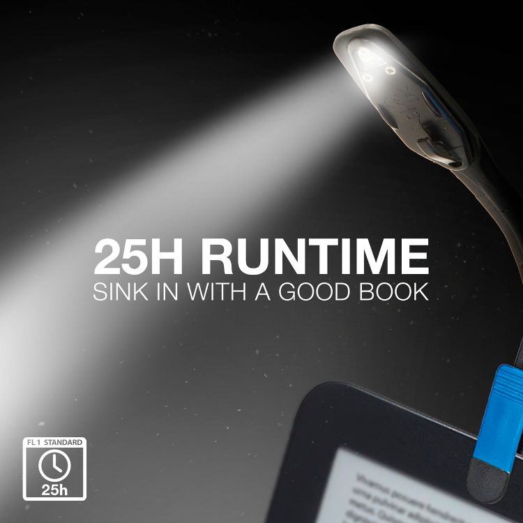 Energizer Clip LED Nightlight: Adjustable Book Light with Clip-On, 11 Lumens, 25-Hour Run Time, Black, 6 of 8