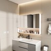 VYNXARIA 35"x28" Khaki Aluminum Medicine Cabinet Mirror with Storage & Defogging Feature - 3 of 4