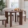 Lirago Nordic Style Solid Wood Round Dining Table - Perfect for 4 People 42*42 Walnut - 3 of 4