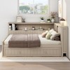 TIRAMISUBEST Full Size Wood Daybed with Storage Shelves and Trundle - 2 of 4