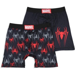 Marvel Mens' 2 Pack Spider-Man Spidey Boxers Underwear Boxer Briefs Black - 1 of 4