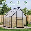 Greenhouse 6x7 Aluminum-Framed Heavy Duty Polycarbonate with Quick Setup Structure and Roof Vent Large Enhanced Outdoors Green House Kit - 2 of 4