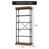 6-Tier Industrial Bookshelf, Tall Wood and Metal Bookcase with Sturdy Frame, Open Display Shelf and Storage Organizer - 2 of 4