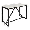 Kate and Laurel Truss Rectangle Wood Pub Table, 48x24x36, White and Black - 4 of 4