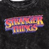 Stranger Things Logo Women’s Black Mineral Wash Crew Neck Short Sleeve Cropped Baby Tee - 2 of 2