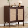 Rattan Sideboard Buffet Cabinet with Storage, Bar & Liquor Cabinet, Credenza Console for Dining Room, Living Room & Hallway - 3 of 4
