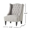 TIRAMISUBEST HI-BACK CLUB CHAIR, Tall Tufted Fabric Accent Chair, Vintage Club Seat for Living Room (Gray) - 3 of 4