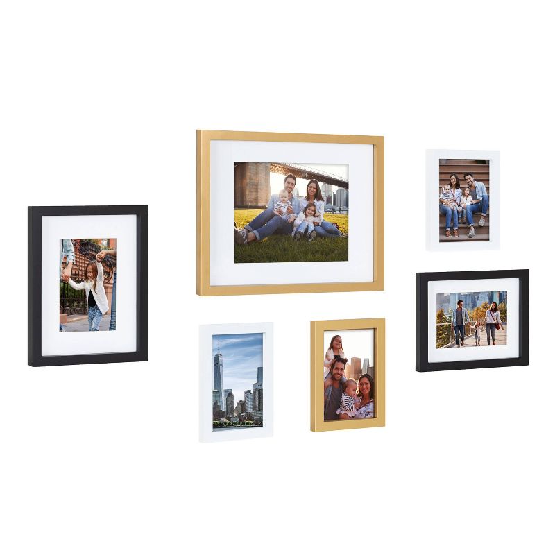 6pc Gallery Frame Box Set Gold/Black/White - Kate &#38; Laurel All Things Decor, 3 of 8
