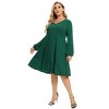 plus Size V-Neck Multi-Layered Ruffle Long Sleeve Dress - 3 of 4