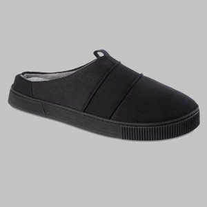 Isotoner Men's Emmett Microsuede & Canvas Hoodback Slippers - 1 of 4