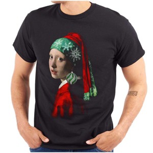 Christmas Pearl Ornament Earring Art Graphic T Shirt Men or Women Brisco Brands - 1 of 4