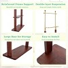SEVOBAL Freestanding Coat Rack Walnut Wood Double Layer Design with Golden Stainless Steel and Storage Cabinet, Gold, 36.2"*11.8"*68.9" - 3 of 4
