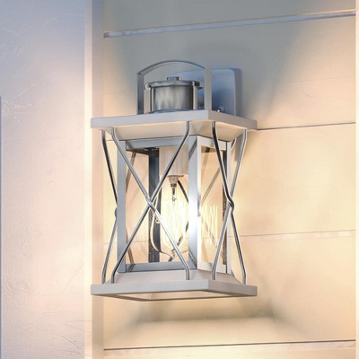 Urban Ambiance Luxury Colonial Outdoor Wall Light,  13"H x 6.5"W,  Stainless Steel Finish, UHP1222