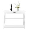 FCH White 2 Layers with One Drawer Density Board 102*31*81cm Entrance Table - 2 of 4