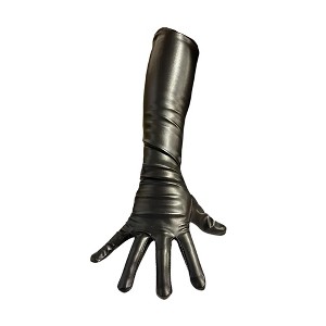 HMS Over-The-Elbow 23 Inch Leatherlike Adult Costume Gloves | Black - 1 of 4