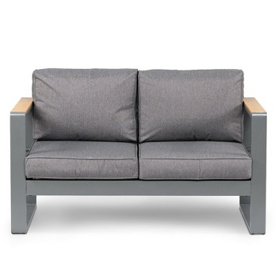 Aoodor Patio Furniture Loveseat Aluminum Sofa Couch Deep Seat
