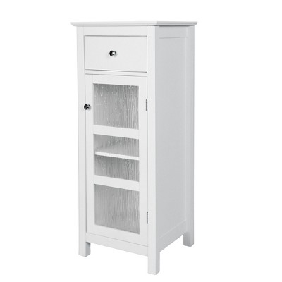Teamson Home Connor Floor Cabinet with Adjustable Shelf and Drawer, White