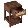 NicBex Modern Rattan End Table with Top Drawer & Storage Bottom Shelf,Small Side Table for Bedroom,Living Room - 4 of 4