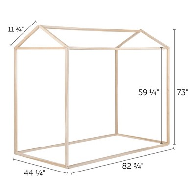 Natural Pine Twin Canopy House Bed Frame