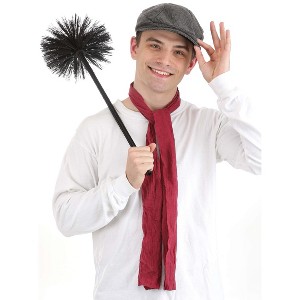 HalloweenCostumes.com One Size Fits Most  Men  Disney's Mary Popping Bert Hat, Scarf & Brush Kit, Black/Red/Gray - 1 of 4