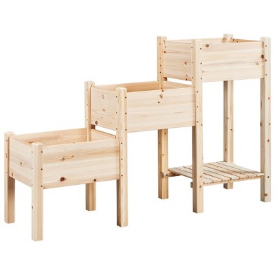 Yaheetech 3-tier Elevated Raised Garden Bed for Vegetable/Flower/Herbs, Wood