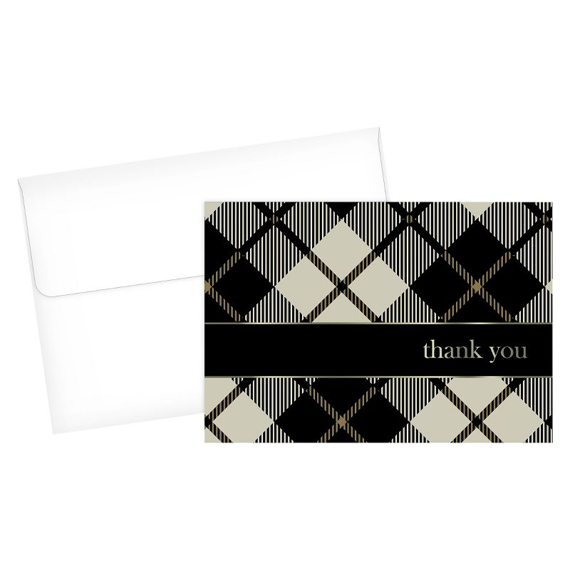 Black Plaid Thank You Cards - 24ct, 1 of 4
