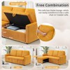 Buenhomino Modern Comfortable Corduroy Upholstered Convertible Sofabed with Pull Out Sleep Couch Bed and Hidden Storage for Compact Space Living Room - 3 of 4